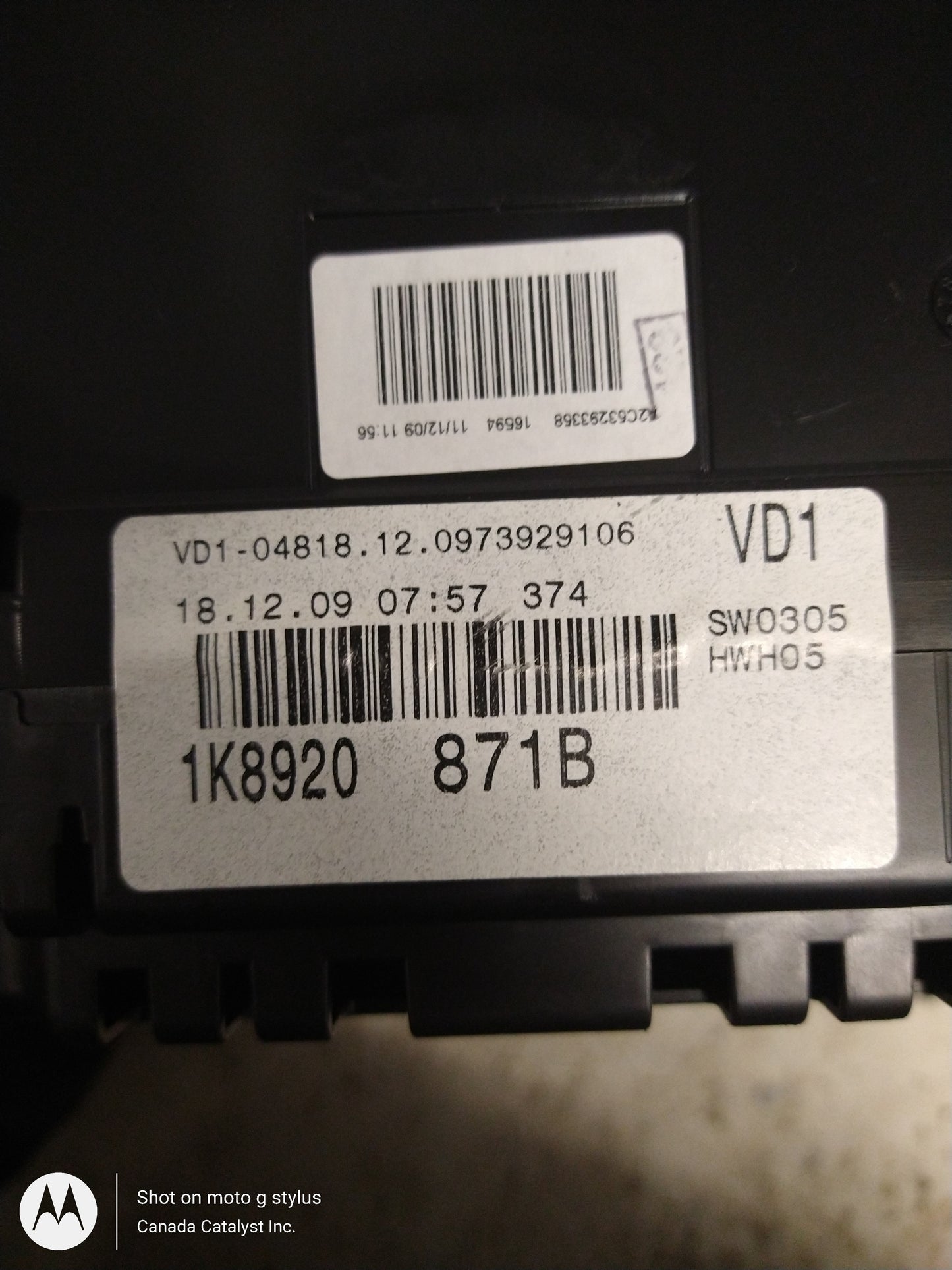 MK5 Jetta 2.0L TDI Instrument CLUSTER 1k8920871b