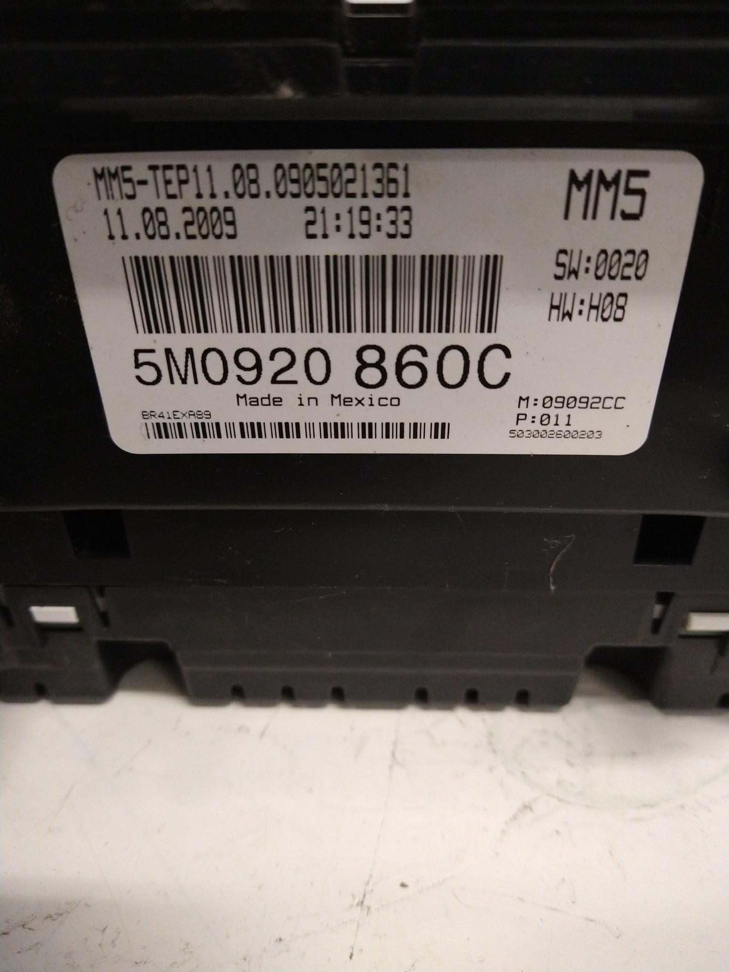 MK5 Jetta 2.0L TDI Instrument CLUSTER 5M0 920 860C