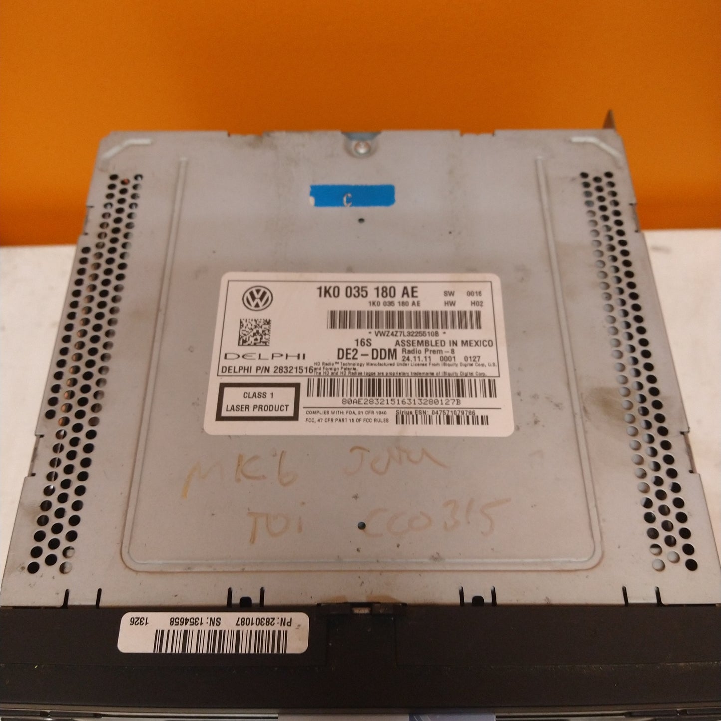 MK6 Jetta RADIO 1K0035180AE with code