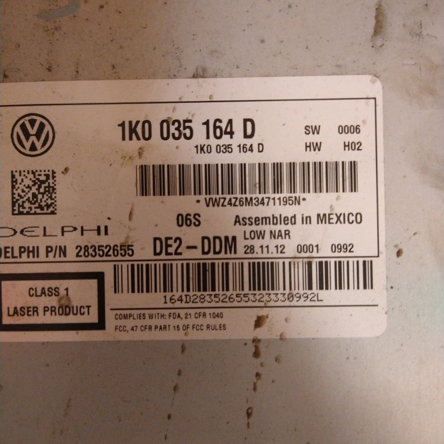 MK6 B7 RADIO 1K0035164D