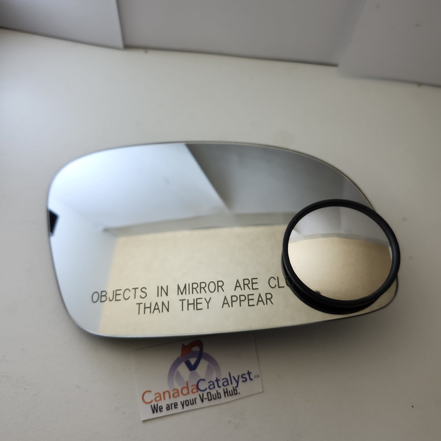 New Beetle heated Passenger Side Mirror GLASS with round add on