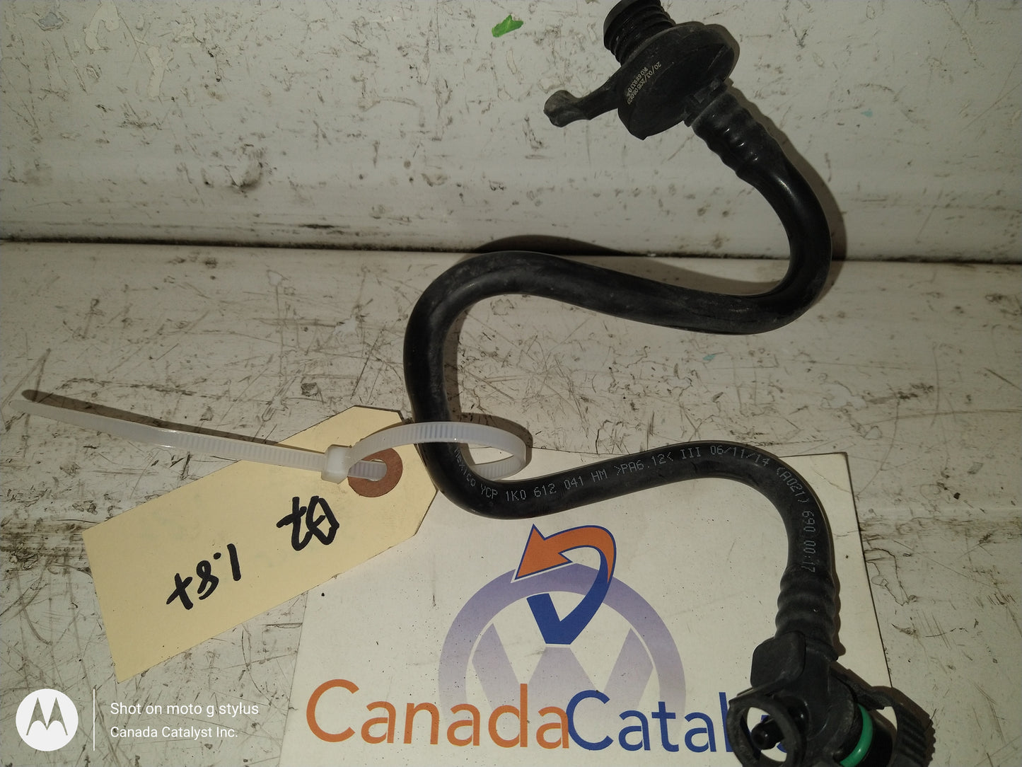 B7 1.8T Brake Vacuum Hose 1K0612041HM