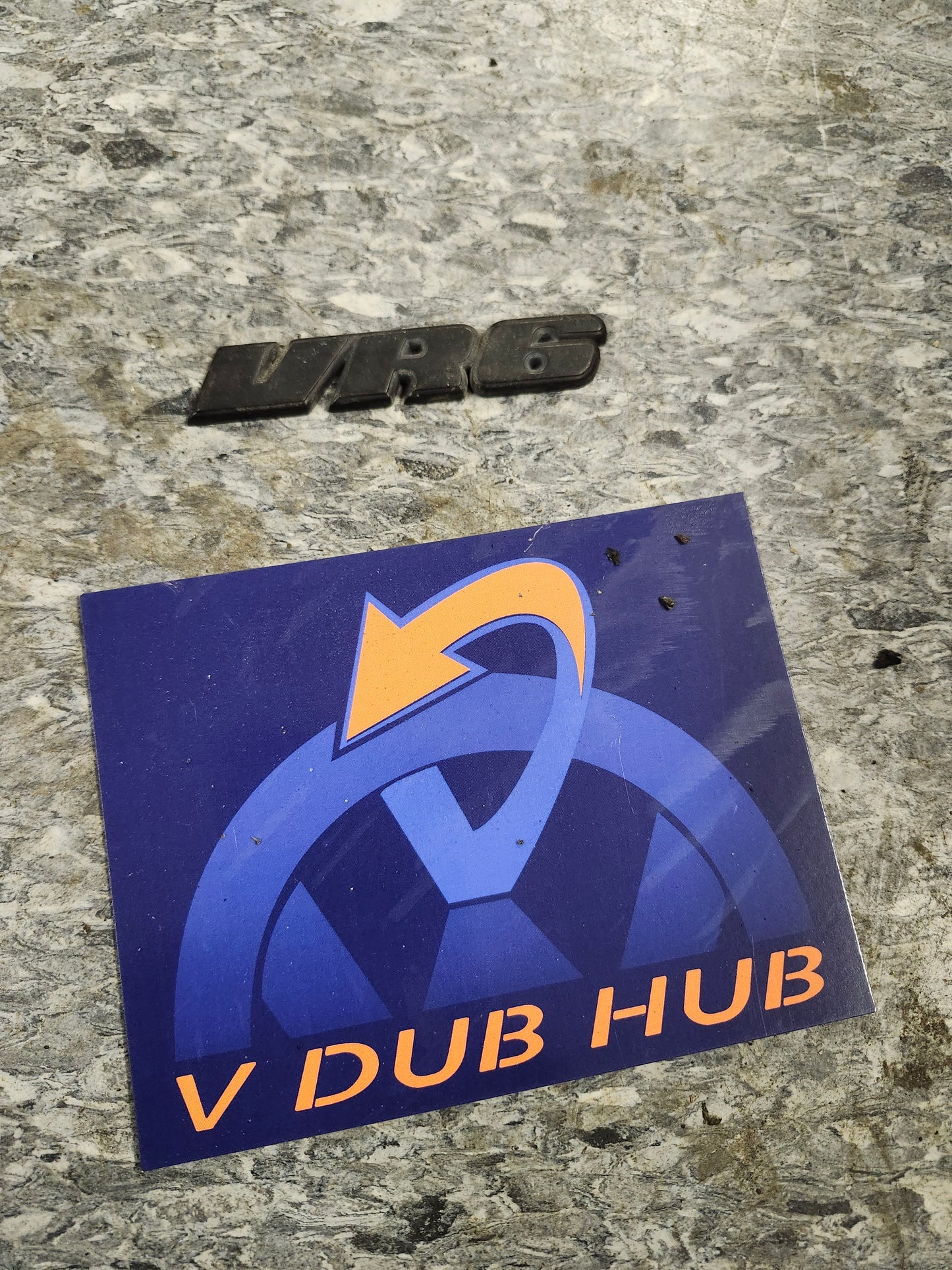 VR6 trunk Emblem BADGE -Washed Out Chrome