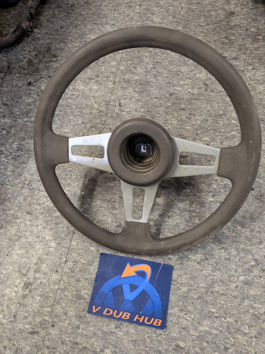 MK1 Wolfsburg Steering Wheel – Brown, Small Spline – OEM 171419091F