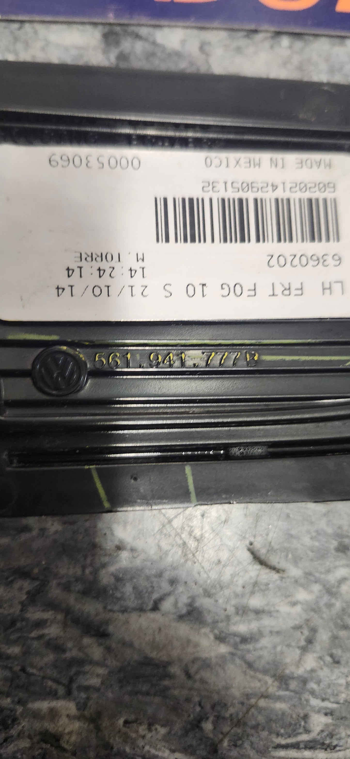 B7 Driver Fog Lens 561941777B